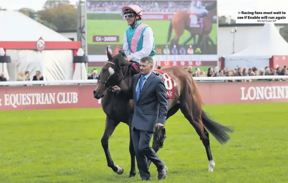  ?? Michel Euler/AP ?? Racing fans must wait to see if Enable will run again