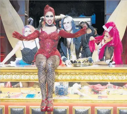  ?? Steve Wilkie Fox ?? LAVERNE COX, front, stars as Dr. Frank-N-Furter in Fox’s new “The Rocky Horror Picture Show: Let’s Do the Time Warp Again.”