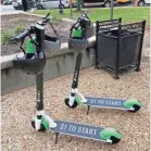  ?? BILLY KOBIN ?? Lime electric scooters arrived in Louisville in November 2018. / LOUISVILLE COURIER JOURNAL