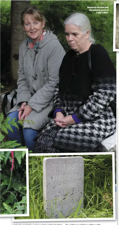  ??  ?? Rosaleen Durkin and Geraldine Lynch at Lady’s Well.