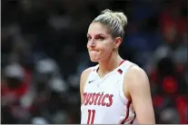  ?? TERRANCE WILLIAMS — THE ASSOCIATED PRESS FILE ?? The Mystics’ Elena Delle Donne looks on during a break in the action in a game against the Indiana Fever nearly two weeks ago.