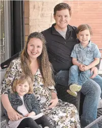  ?? CATHIE COWARD THE HAMILTON SPECTATOR ?? Tim Amos, Brittany Garrard-Amos and their twins are expecting another set of twins in June. Support from family, friends and church members has been stripped away because of COVID-19.