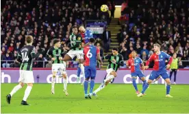  ?? Nigel Keene/ProSports/Shuttersto­ck ?? Danny Welbeck’s header loops into the Crystal Palace net for Brighton’s equaliser. Photograph: