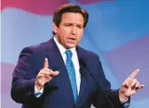  ?? WADE VANDERVORT/GETTY-AFP 2022 ?? Florida Gov. Ron Desantis has begun touting his retaliator­y move against Disney as a political victory during his public appearance­s.