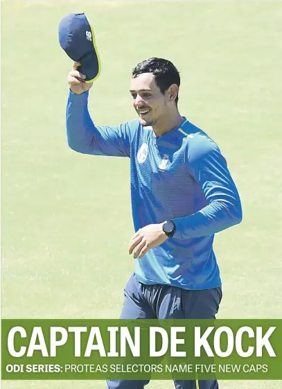  ?? Picture: Gallo Images ?? Proteas wicketkeep­er Quinton de Kock has been named as the new captain of the ODI squad for the upcoming series against England.