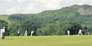  ??  ?? Langley playing in the scenic White Peak