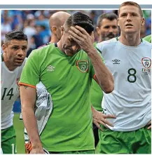  ?? SPORTSFILE ?? Down and out: Robbie Keane after Ireland’s Euro 2016 eliminatio­n at the hands of France in Lyon