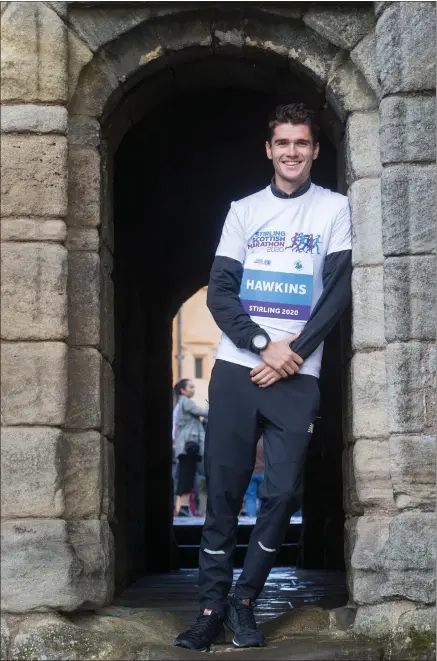  ?? Picture: Jeff Holmes ?? Callum Hawkins was at Stirling Castle yesterday for the launch of the 2020 Stirling Marathon.