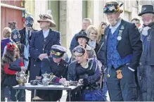  ?? PHOTO: SARAH MILLER ?? Above left: Monsterpot­racing judges and spectators at the 2018 Steampunk NZ Festival.