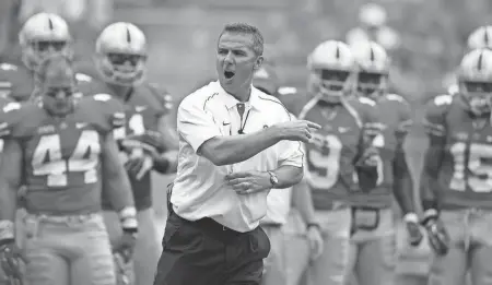  ?? FRED SQUILLANTE/COLUMBUS DISPATCH ?? Urban Meyer was not afraid to direct anger at his first Ohio State team, especially at the start of his tenure.