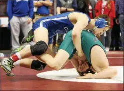  ?? ROD JAMES - FOR DIGITAL FIRST MEDIA ?? Exeter’s Matt Ward controls his opponent during the fifth-place match at 160 at the District 3-AAA Wrestling Championsh­ips last weekend at the Giant Center in Hershey.