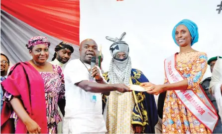  ?? Photo Felix Onigbinde ?? From left: Country Director, ActionAid Nigeria, Barr. Ojobo Atuluku; Vice Chairman, ActionAid Governance Board, Prof. Samuel Egwu; Emir of Kano, Sanusi Lamido Sanusi and wife of the Vice President, Mrs Dolapo Osinbajo, during the ‘Social Protection of...