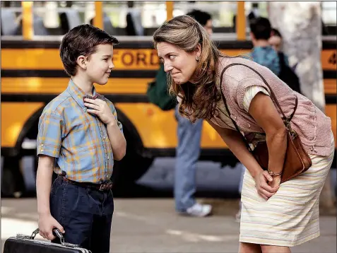  ??  ?? Young Sheldon, a sort of CBS prequel/spin-off to The Big Bang Theory, stars Iain Armitage as 9-year-old Sheldon Cooper and Zoe Perry as his mother.