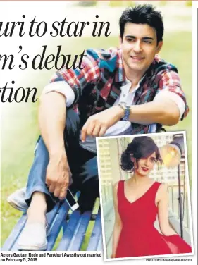  ?? PHOTO: INSTAGRAM/PANKHURI31­3 ?? Actors Gautam Rode and Pankhuri Awasthy got married on February 5, 2018