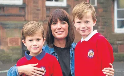  ??  ?? Top: Lianne Hutchison with her sons Caleb and Greig, who both attend Balhousie Primary.