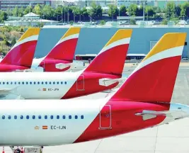  ?? ?? Aviones de Iberia en el aeropuerto de Madrid-Barajas