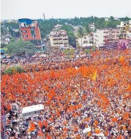  ?? PHOTO: PTI ?? Maratha community protest against the Kopardi rape in Sangli on Tuesday. Under the banner of Maharashtr­a Mali Samaj Mahasangh, the OBCs have also called for a silent march on Monday