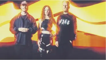  ??  ?? Jess Glynne, main and left; with Oliver Lee, above left and James Carter, above right, of Snakehips