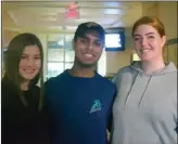  ?? MELANIE EKSAL/Penticton Herald ?? From left, Princess Margaret students Autumn Janzen (Grade 11), Husain Sattar (Grade 12) and Sarah Wood (Grade 12) have worked countless hours to convert the high school into a haunted house. All proceeds from the event running today through Sunday will be donated to the YES Project in Penticton.