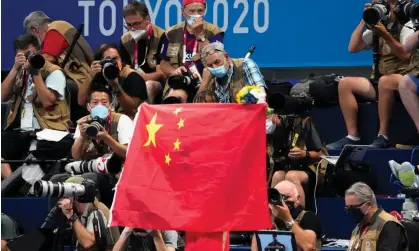  ?? Photograph: Charlie Riedel/AP ?? Twenty-three Chinese swimmers tested positive for the banned drug TMZ months before the Tokyo Olympics in 2021.