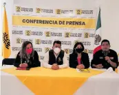  ?? VERÓNICA ANGELES ?? Directiva del PRD ofrecieron conferenci­a