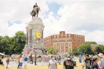  ?? RYAN M. KELLY/AFP VIA GETTY IMAGES ?? The Robert E. Lee monument has become a rallying point during weeks of sustained protests in the city over racial injustice and police brutality.