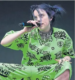  ??  ?? Change of key – Billie Eilish’s theme song No Time to Die features heavy use of piano and her signature whisper.