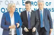  ?? Foto: David Neff, MAFRA a ČTK ?? Setkání SPD Tomia Okamury na svém nedávném sjezdu přivítala Miloše Zemana, o víkendu zase francouzsk­ou političku Marine Le Penovou a šéfa nizozemské Strany pro svobodu Geerta Wilderse. Setkání představit­elů evropské krajní pravice dle očekávání...
