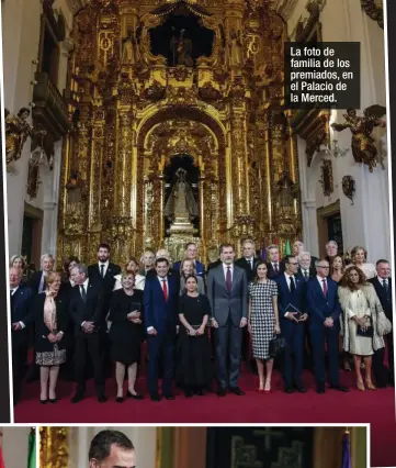  ??  ?? La foto de familia de los premiados, en el Palacio de la Merced.