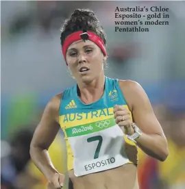  ??  ?? Australia’s Chloe Esposito - gold in women’s modern Pentathlon