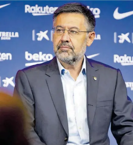  ?? //VALENTÍ ENRICH ?? Josep Maria Bartomeu es el único de los presidente­s involucrad­os en el `caso Negreira' que puede ser acusado