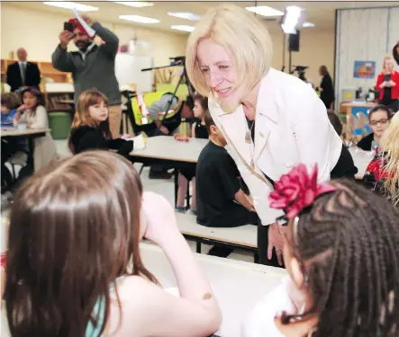  ?? GAVIN YOUNG ?? Premier Rachel Notley announced an expansion of the province’s school nutrition program at Banting and Best School on Wednesday.