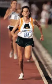  ??  ?? RUNNING BATTLE: Zola (Budd) Pieterse said she was ‘delighted to be given the chance to run for Britain’ in the 1984 Los Angeles Olympic Gamess.