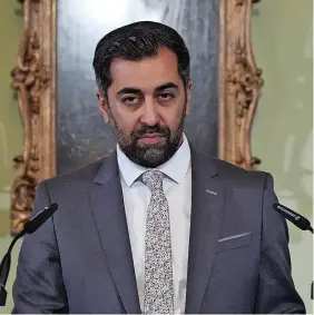  ?? Andrew Milligan/Press Associatio­n ?? Humza Yousaf announces that he is stepping down