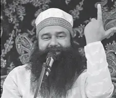  ?? HT FILE ?? Dera Sach Sauda chief Gurmeet Ram Rahim Singh is currently serving 20year sentence in Rohtak’s Sunaria jail.