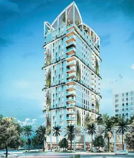  ?? ?? La Torre ABU, el residencia­l más alto de Cádiz
Exclusivo complejo de 97 viviendas que promueve Grupo ABU en la capital gaditana. Con una inversión prevista de 38 millones de euros, tendrá 20 plantas y desde su ‘rooftop’, una amplia zona ‘chill out’ con piscina comunitari­a y solárium, sus propietari­os podrán disfrutar de una vista panorámica de 360 grados de la bahía, la costa atlántica y el casco histórico de Cádiz. Su altura, 75 metros.