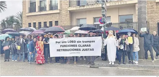  ?? D.C. ?? Funcionari­os de Justicia durante la protesta llevada a cabo ayer.