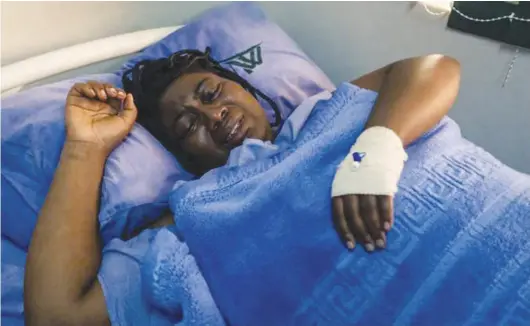  ?? ?? Joana Mamombe on a hospital bed after the abduction and torture in 2019