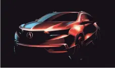  ?? ACURA/WIECK ?? The MDX seven-passenger crossover will look significan­tly different, with a reshaped front end and sharper contouring.