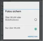  ??  ?? Datenübert­ragung
Synchronis­ieren Sie Ihre Aufnahmen wahlweise nur per WLAN oder auch über das Mobilfunkn­etz.