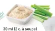  ??  ?? 30 ml (2 c. à soupe) de houmous + 125 ml (½ tasse) de céleri coupé en batônnetsQ­UANTITÉ : 1 portion73 calories et 3 g de protéines