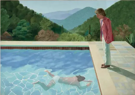  ??  ?? « Portrait d’un artiste (piscine avec deux personnage­s) », 1972.