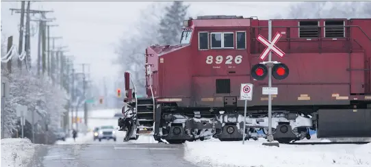  ?? DARRYL DYCK/THE CANADIAN PRESS ?? Critics are worried about CP’s growing reliance on white-collar workers to operate its trains following major job cuts under former CEO Hunter Harrison.