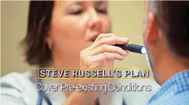  ??  ?? An ad, shown in this screenshot, released this week by U.S. Rep. Steve Russell’s campaign has one detail in common with Horn’s messaging: its mention of protection­s for preexistin­g conditions.