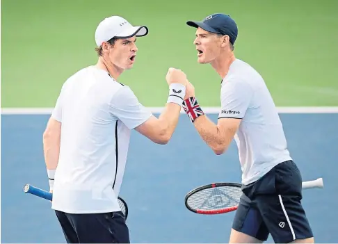  ??  ?? HOME HOPES: Jamie, right, and Andy Murray will team up again in Aberdeen in the Battle of the Brits in December.