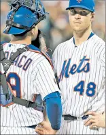  ?? Bill Kostroun ?? YOU’VE GOTTA BE KIDDING: Jacob deGrom can’t be happy, as no matter how well he pitches, the Mets still manage to let wins slip away.