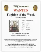  ?? COURTESY PHOTO ?? The Santa Fe Police Department earlier this week put this wanted poster on its Facebook page, declaring Jerome Block the ‘Fugitive of the Week.’