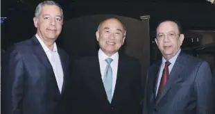  ?? CORTESÍA DEL BCRD ?? Reunión. El ministro de Hacienda, Donald Guerrero; el subdirecto­r gerente del FMI, Mitsuhiro Furusawa; y el gobernador del BCRD, Héctor Valdez Albizu.