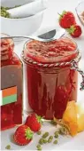  ?? Foto: Dr. Oetker Versuchskü­che/dpa tmn ?? Ein Chutney aus Erdbeeren passt auch nach der Saison der roten Früchte zu Grillfleis­ch und ande ren Gerichten.