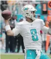  ?? LY N N E SLADKY/THE ASSOCIATED PRESS ?? Miami QB Matt Moore will start Thursday against Baltimore.